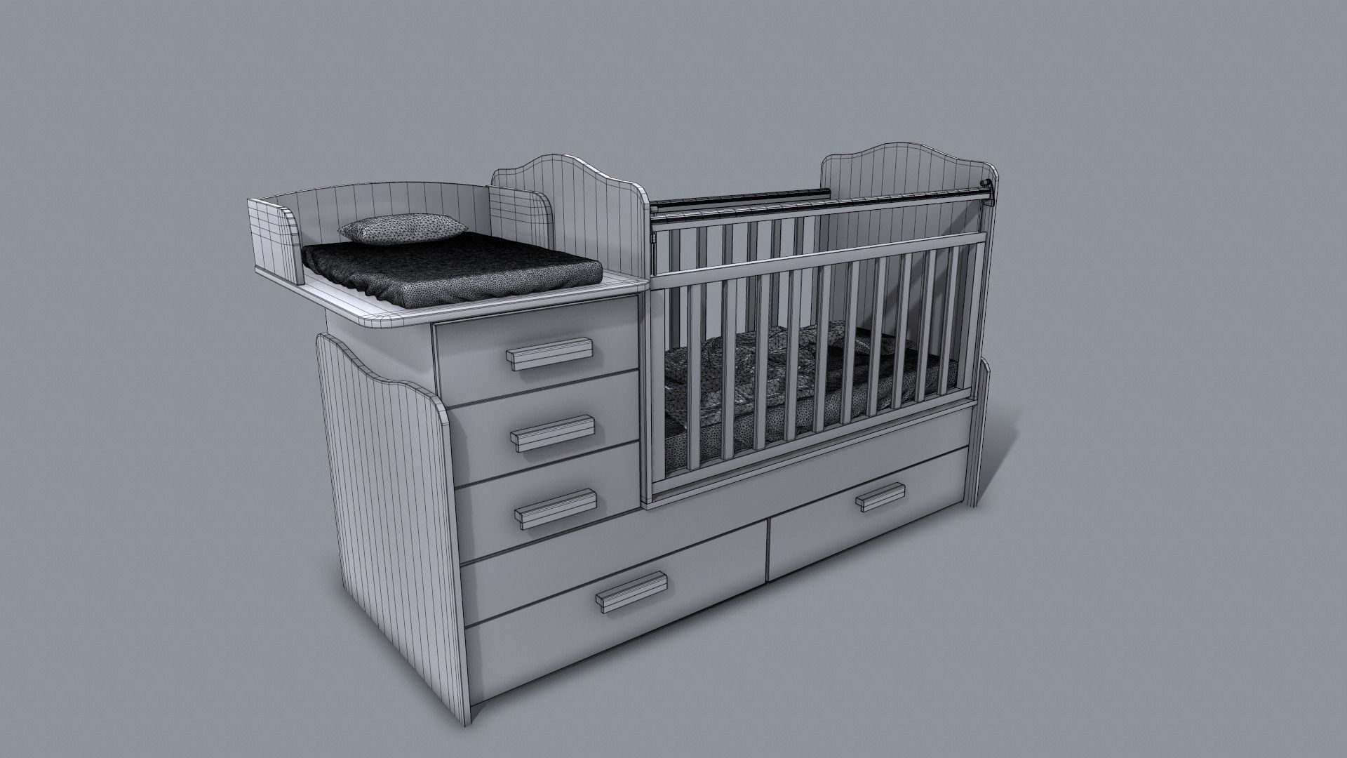 Baby Bed 3D model_21