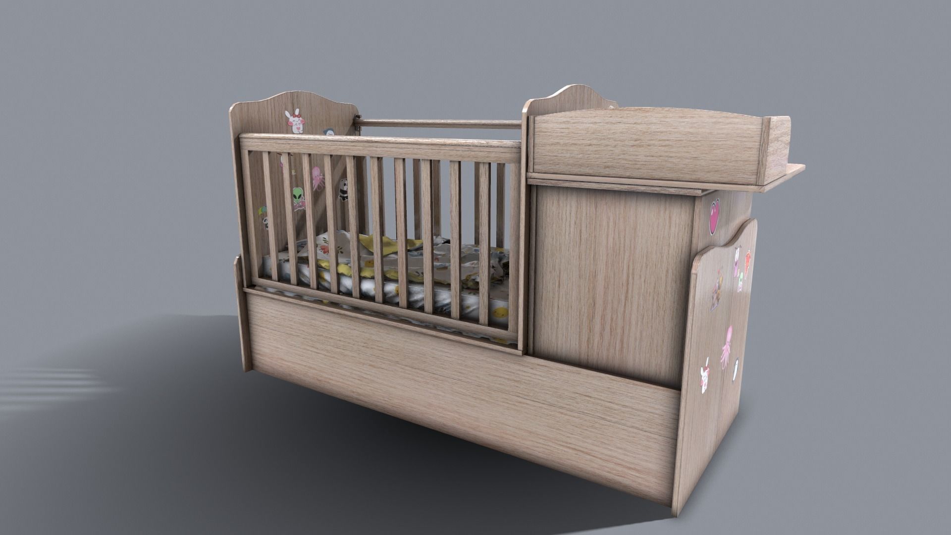 Baby Bed 3D model_16