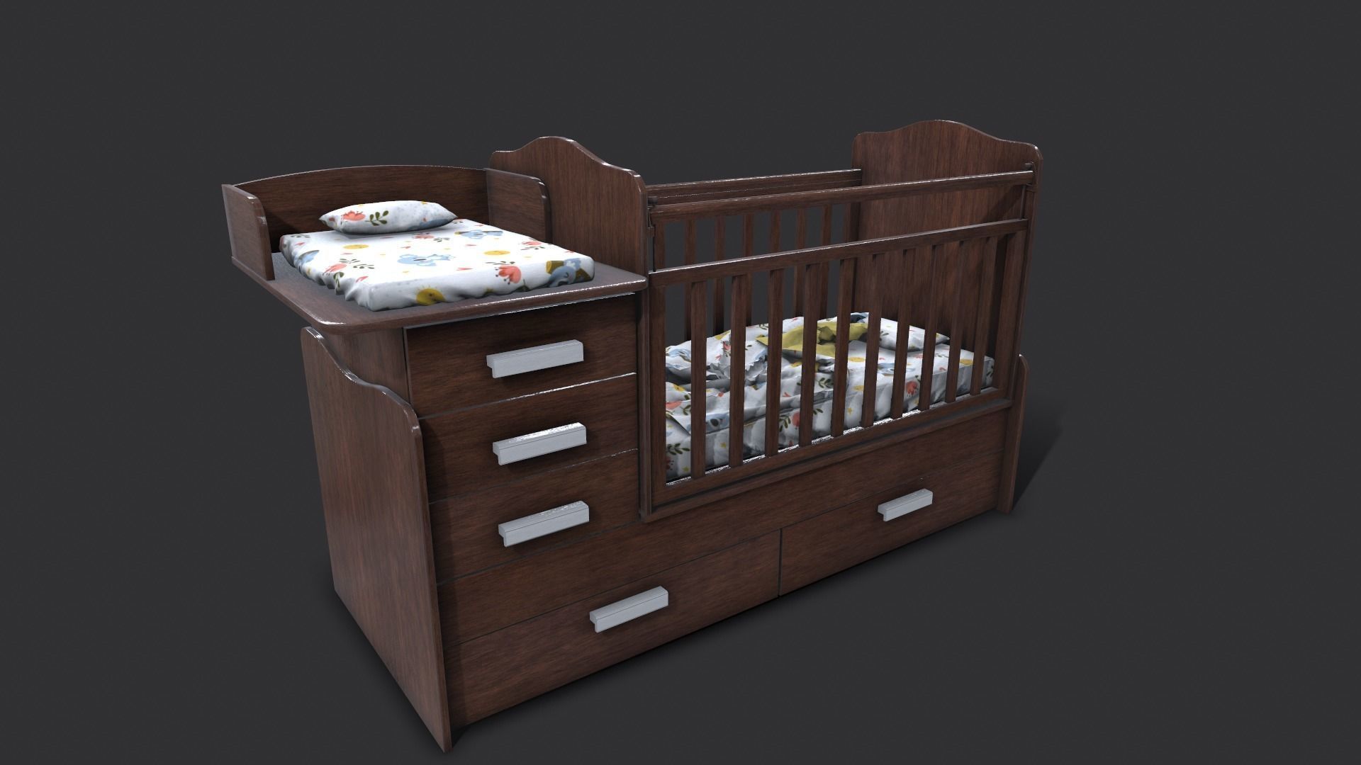 Baby Bed 3D model_11