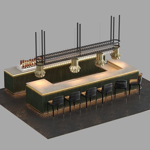 Hotel Bar Counter 3D model