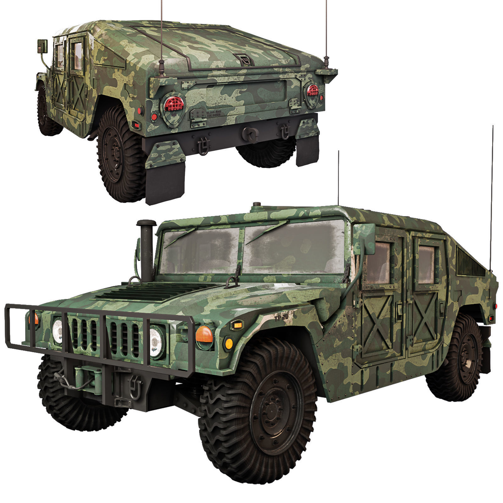 Humvee Military M1151 3D model_4