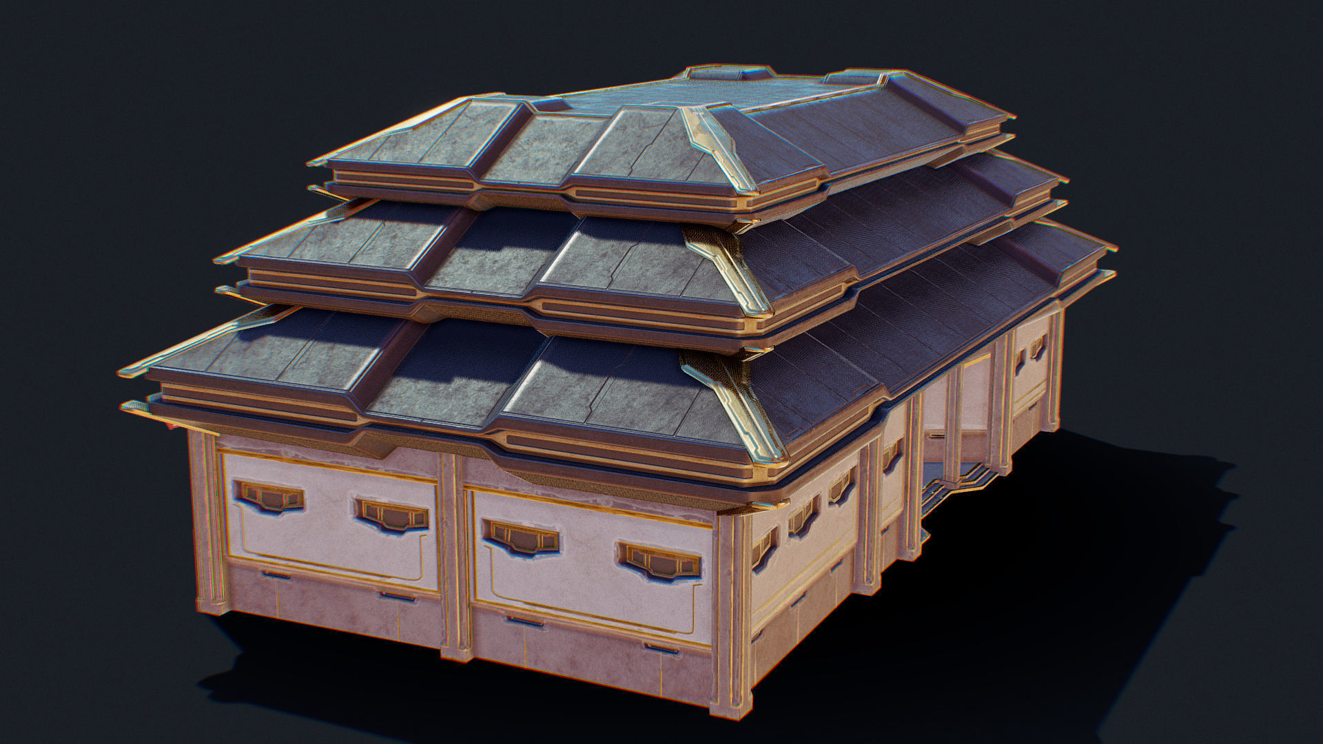 Zen Future Town House 1 Low-poly 3D model_16