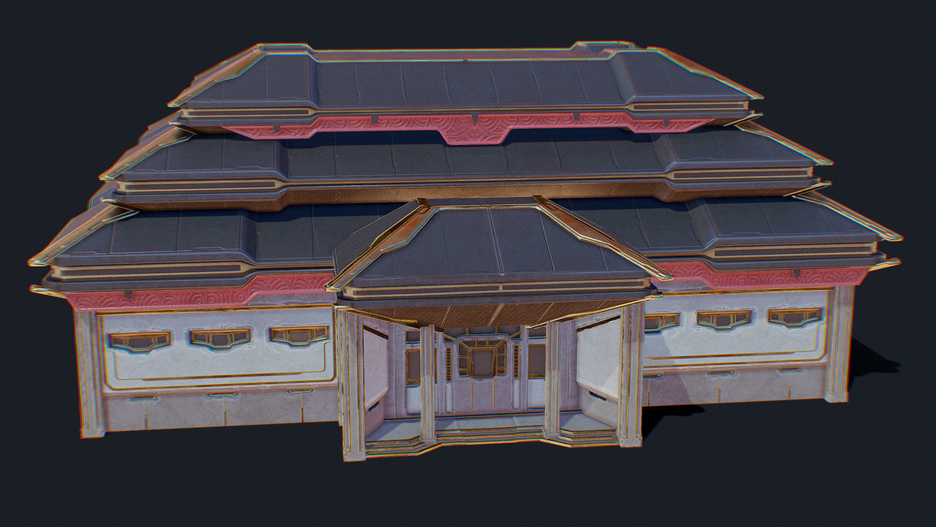 Zen Future Town House 1 Low-poly 3D model_2