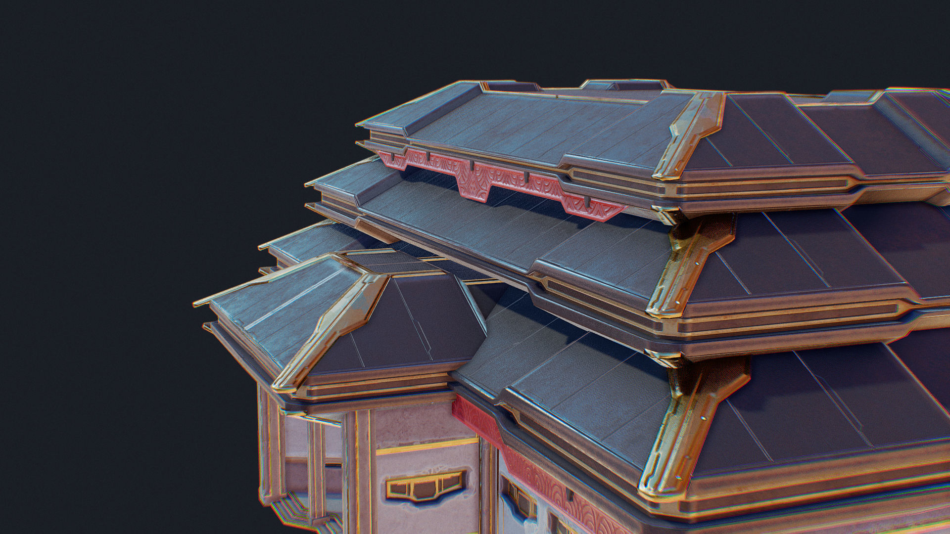 Zen Future Town House 1 Low-poly 3D model_4