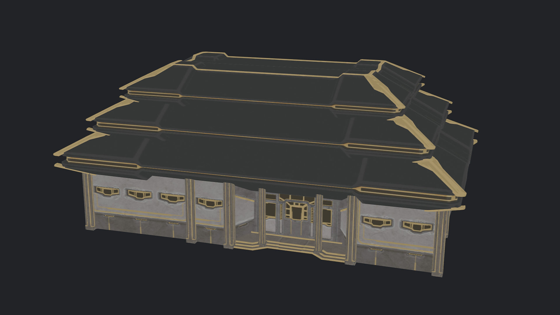 Zen Future Town House 1 Low-poly 3D model_10