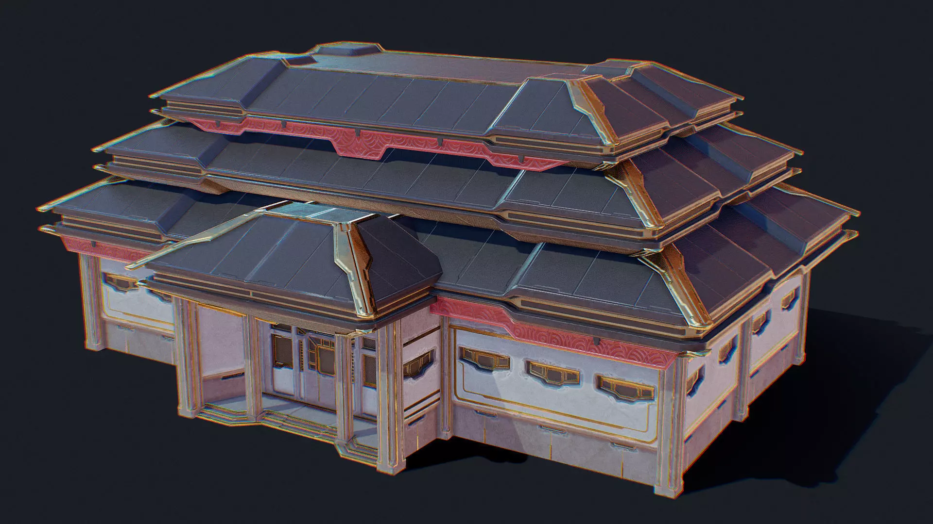 Zen Future Town House 1 Low-poly 3D model_0