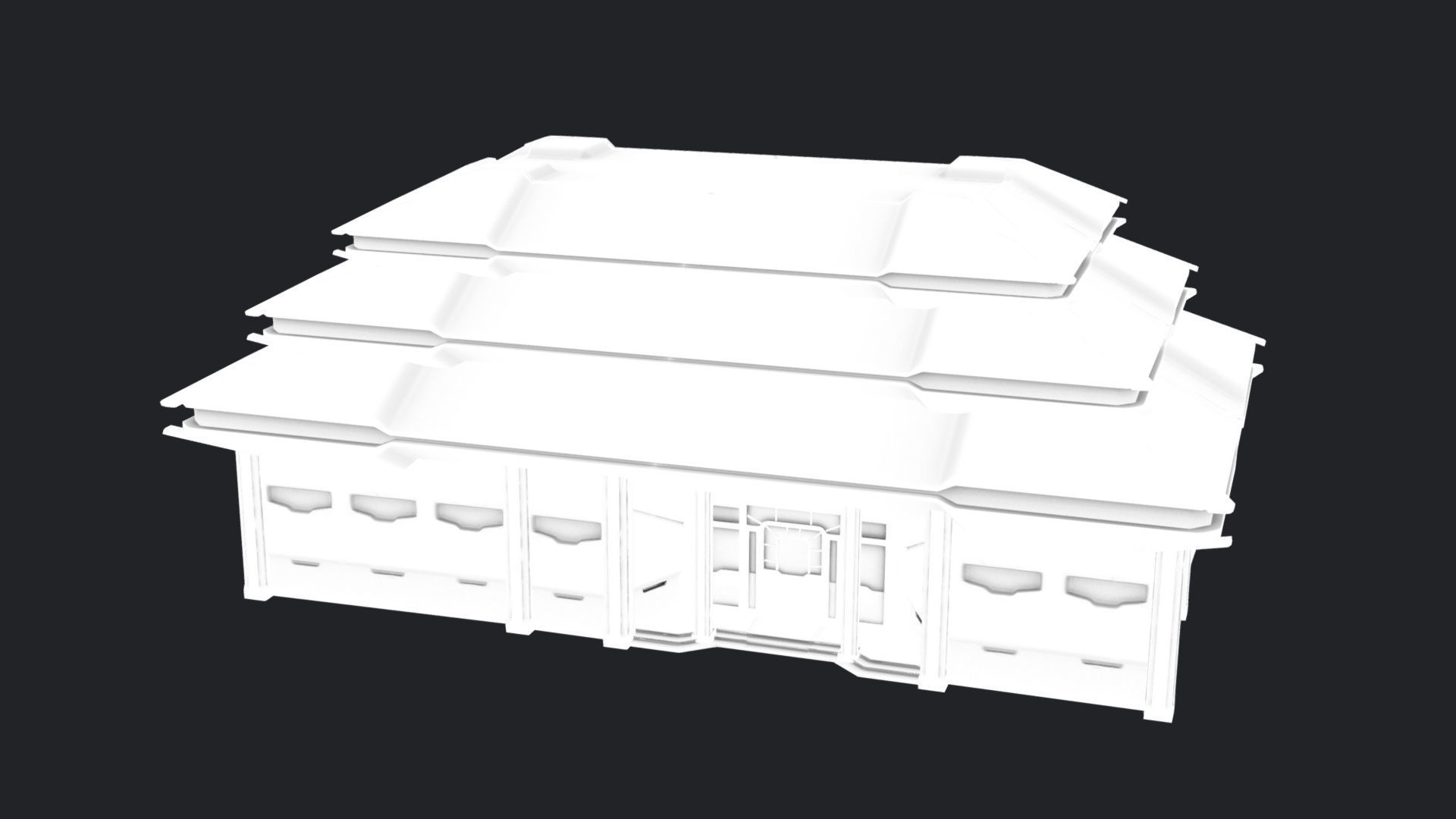 Zen Future Town House 1 Low-poly 3D model_13