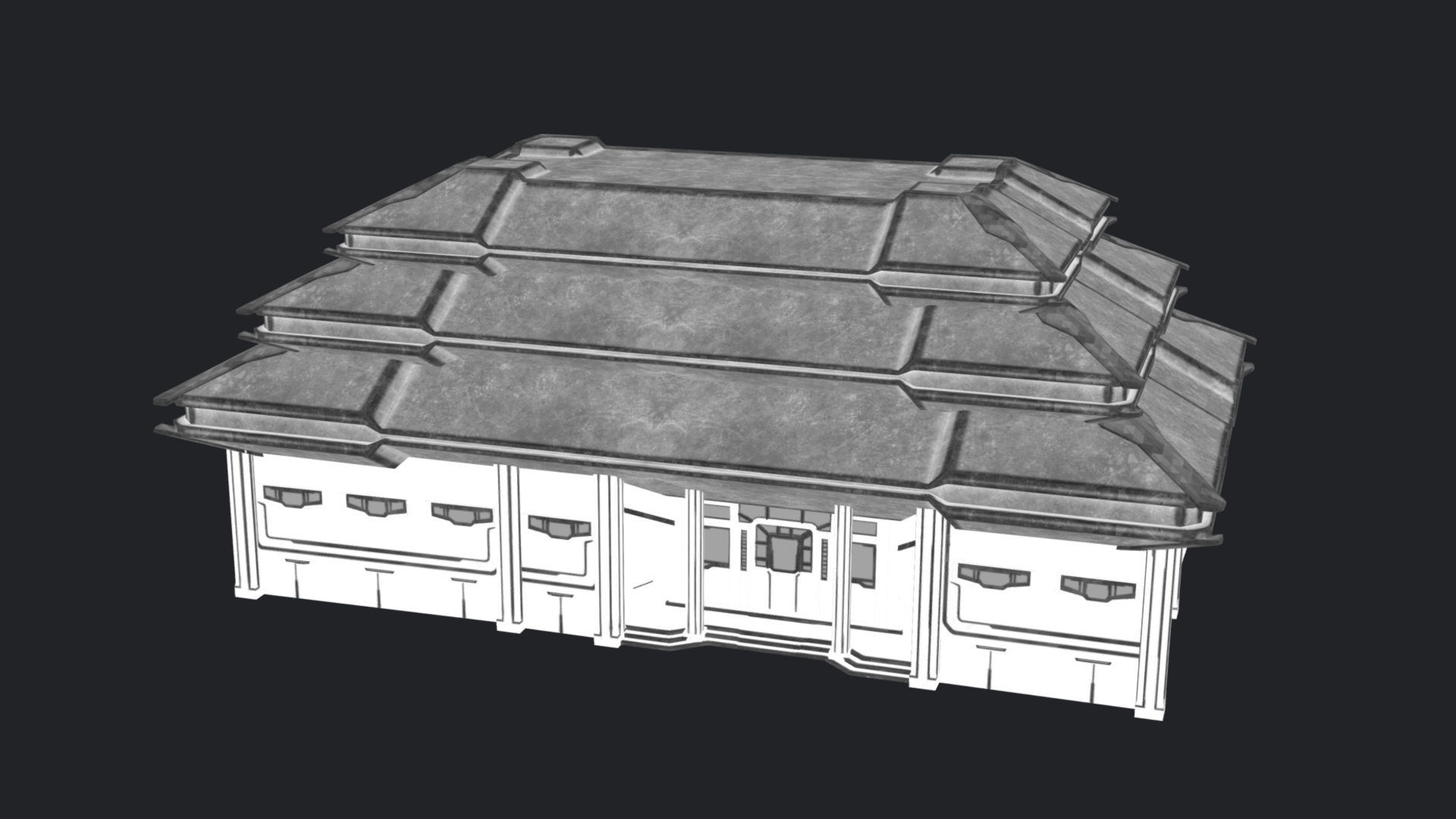 Zen Future Town House 1 Low-poly 3D model_12