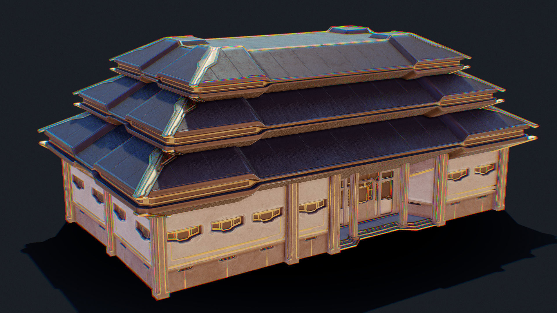 Zen Future Town House 1 Low-poly 3D model_17