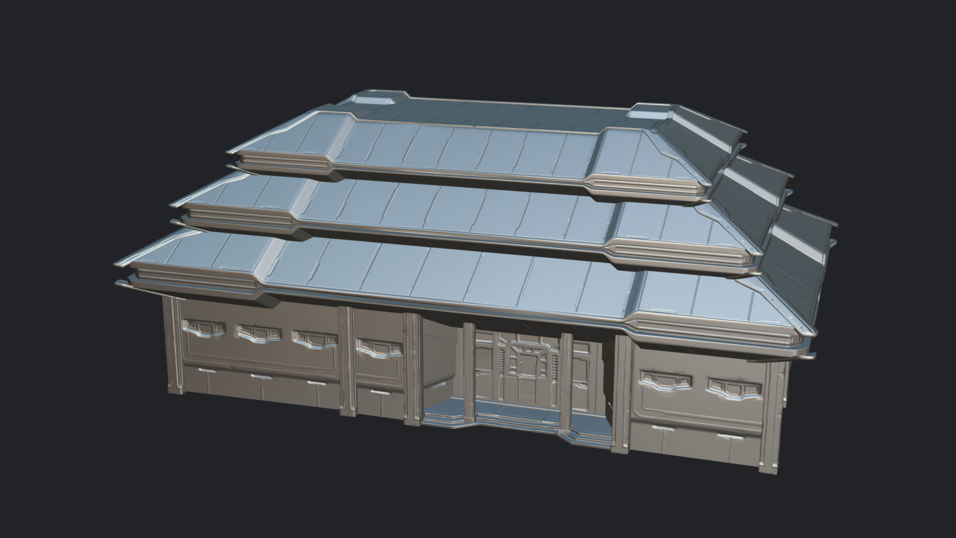 Zen Future Town House 1 Low-poly 3D model_14