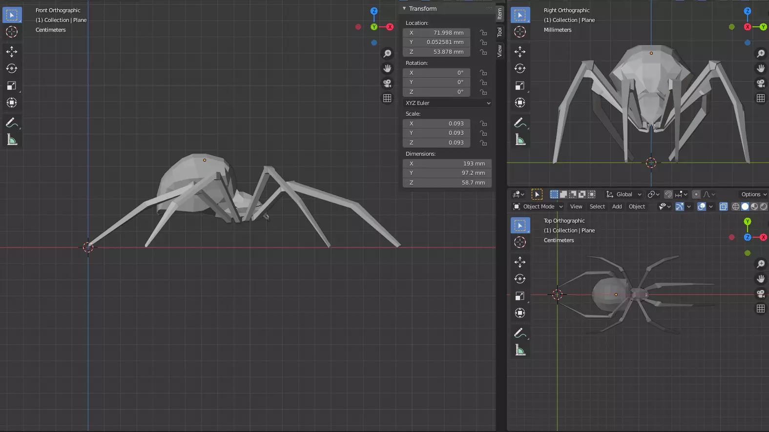 Low Poly Spider 3D Printable 3D print model_0