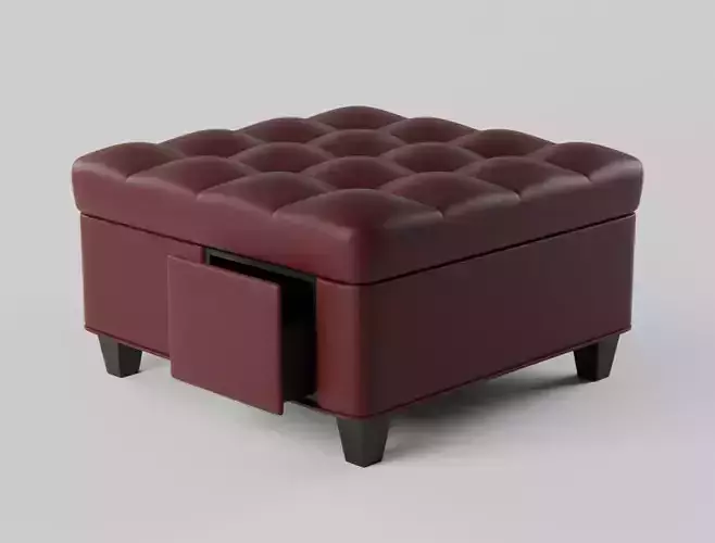 Puff Coffee Table Claret Red Subdivision Ready for Film