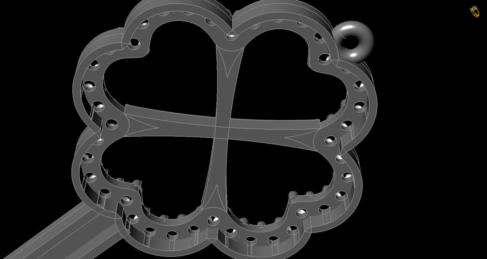 Necklace - Keys with love 3D print model_3