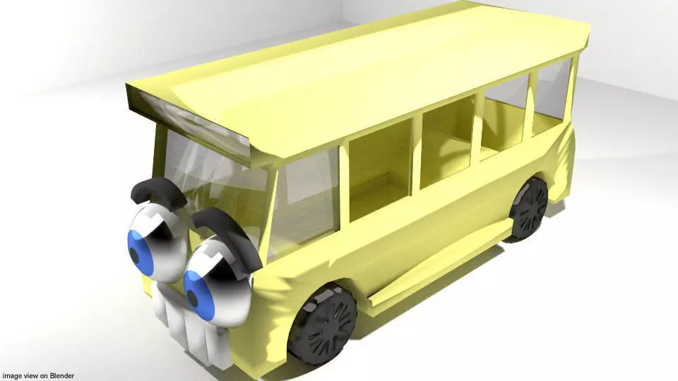 Cartoon Vehicle - Bus 3D model