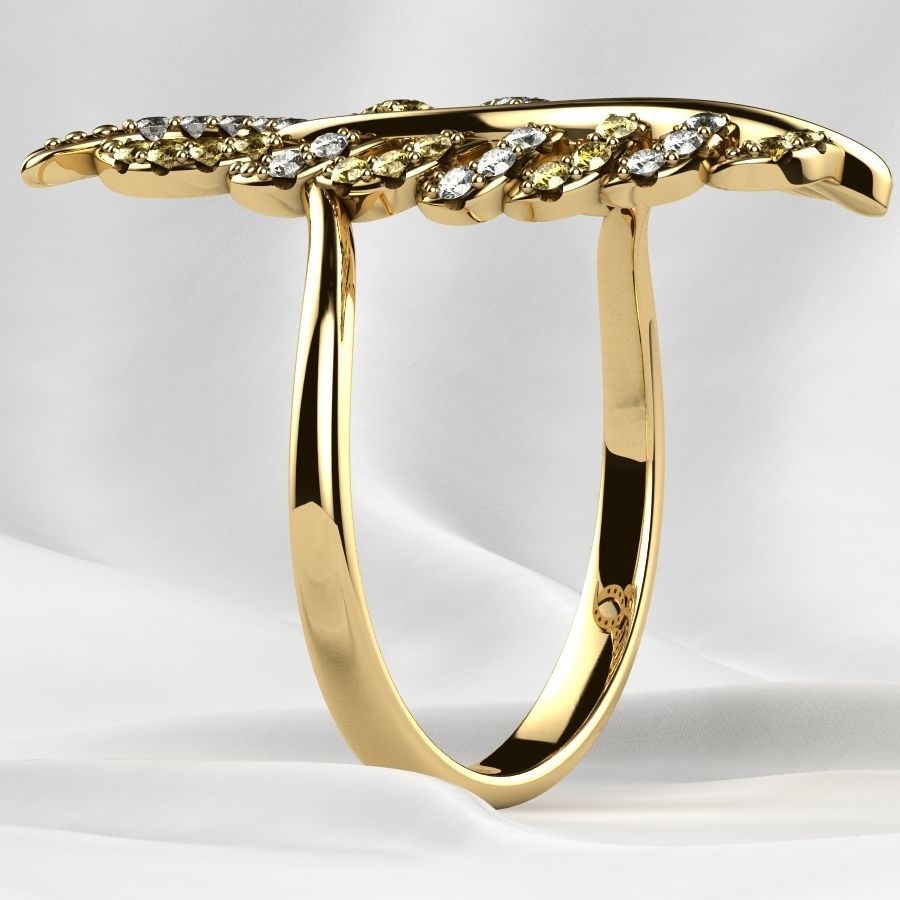 Feather Gold Ring 3D print model_19