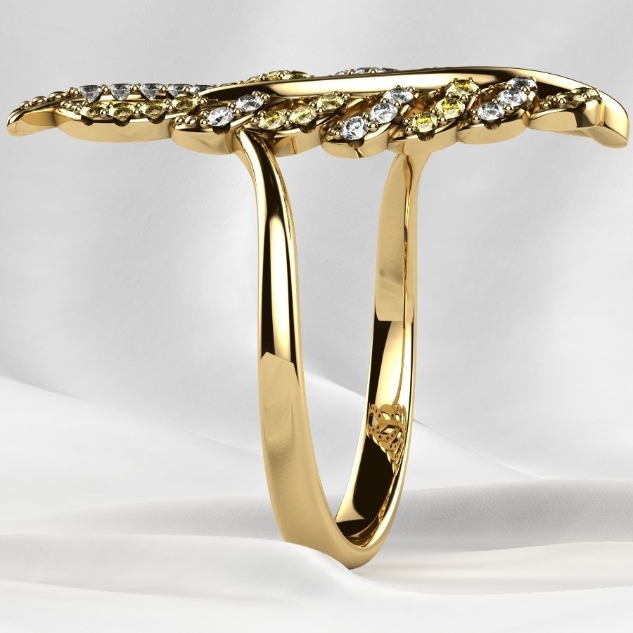 Feather Gold Ring 3D print model_20