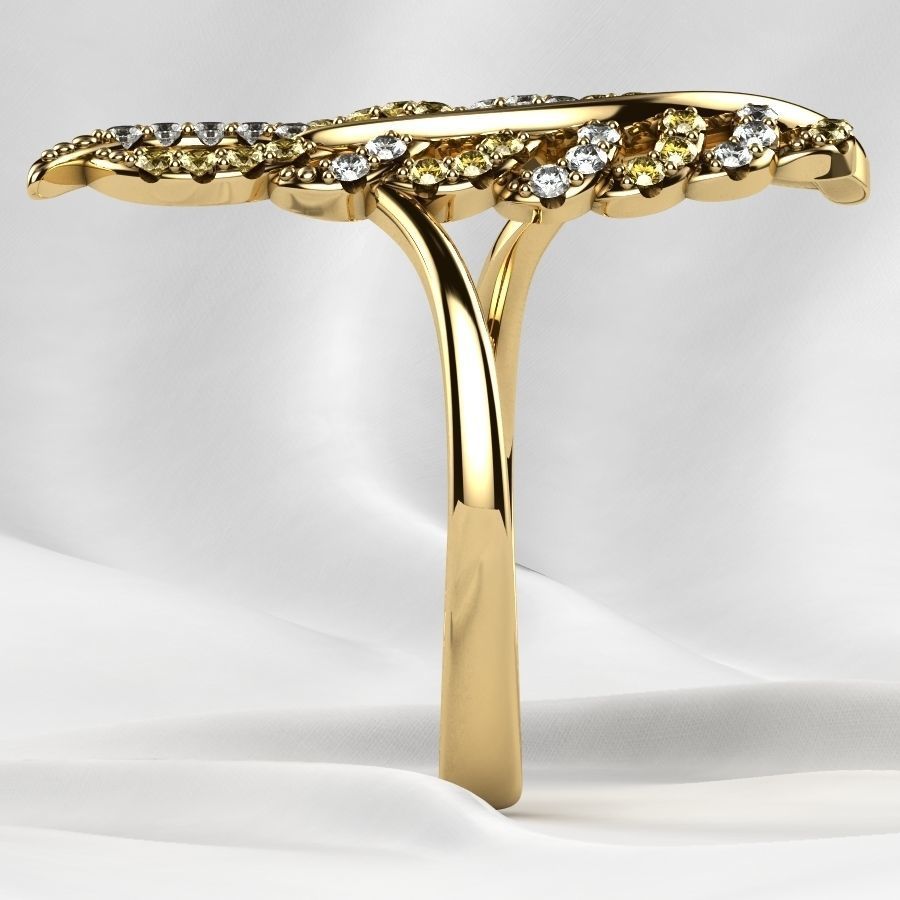 Feather Gold Ring 3D print model_21