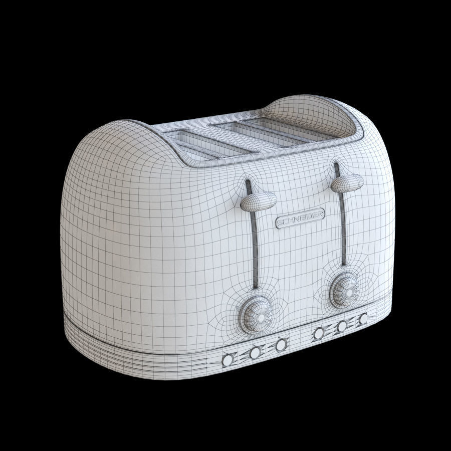 red toaster Low-poly 3D model_5