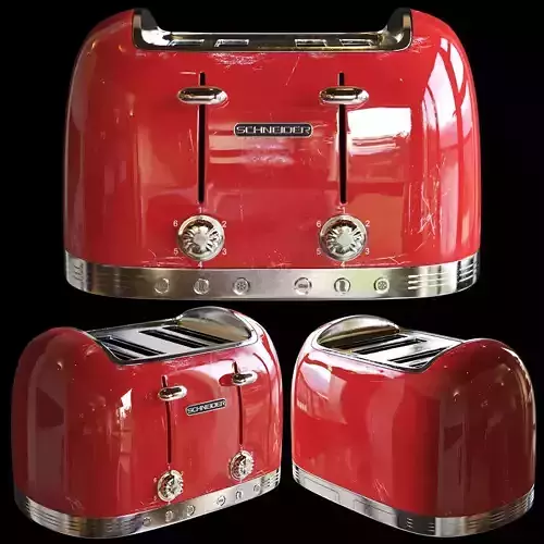 red toaster Low-poly 3D model red toaster Low-poly 3D model