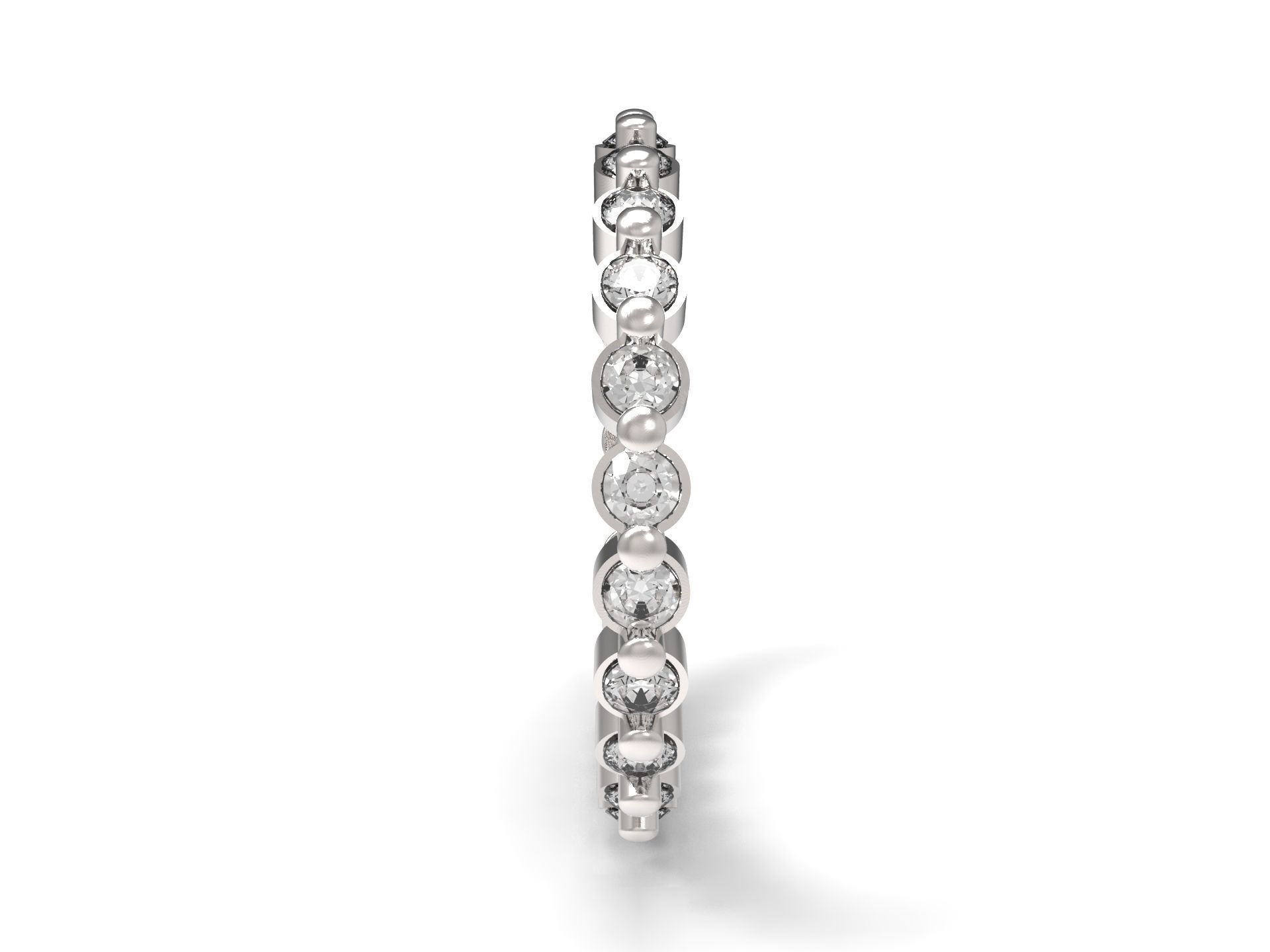 Ring Shared prong wedding 3D print model_2