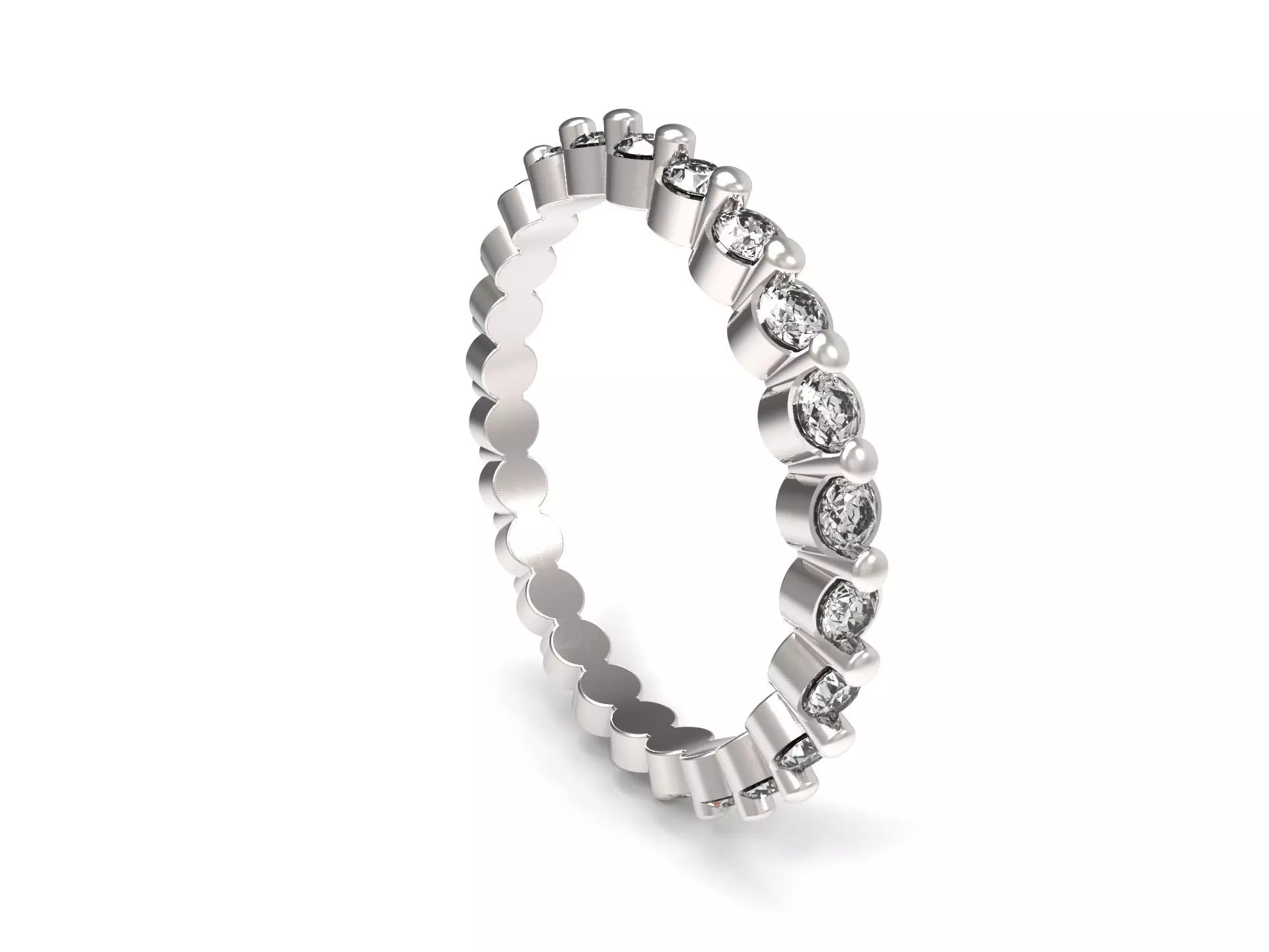 Ring Shared prong wedding 3D print model_0