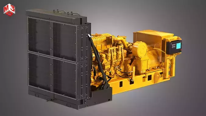 3512 Engine - V12 Diesel Generator Engine 3D model