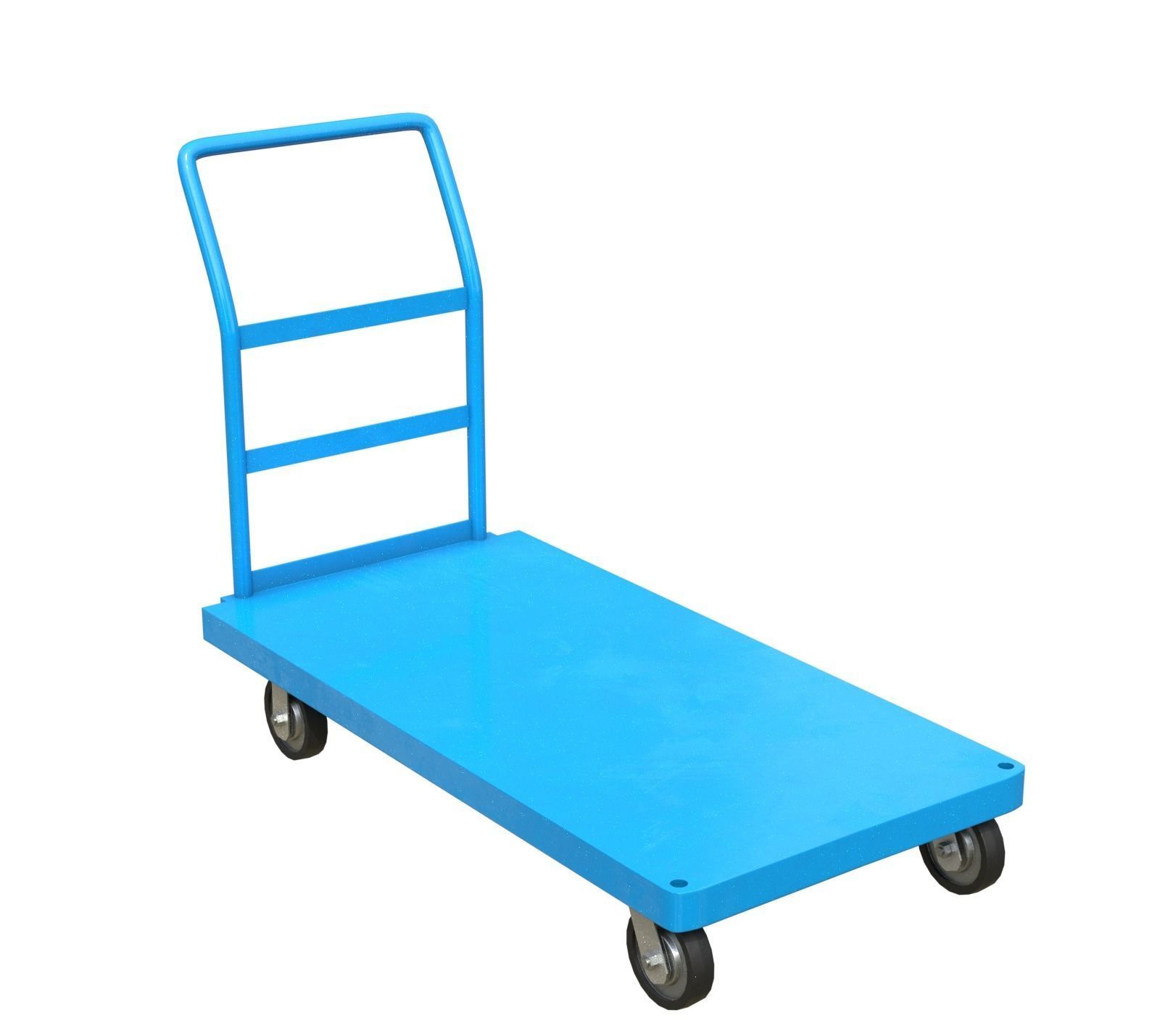 SteelCart Painted blue Low-poly 3D model_4