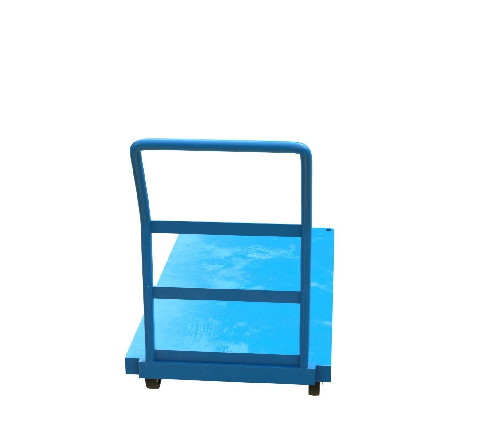 SteelCart Painted blue Low-poly 3D model_9