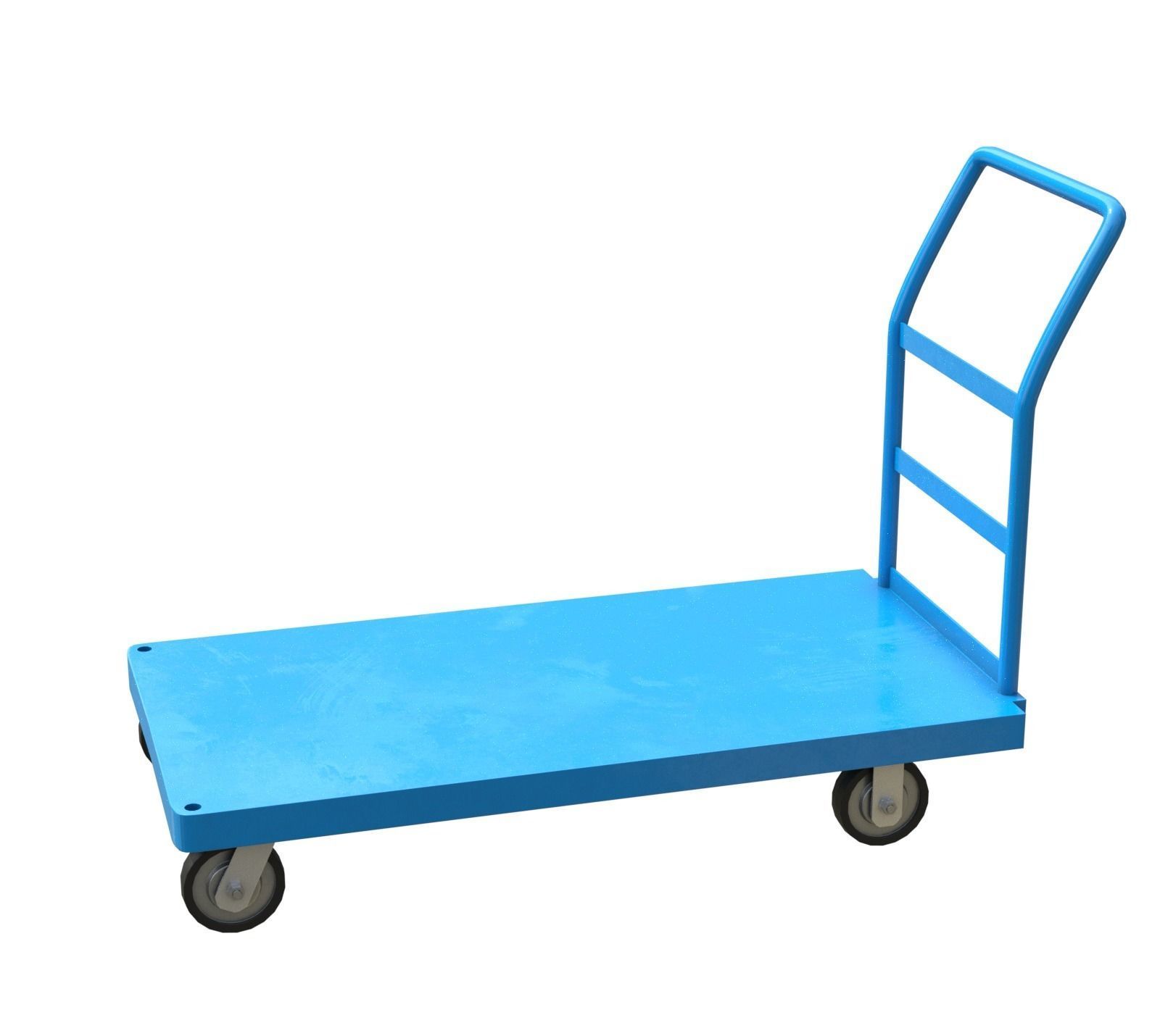 SteelCart Painted blue Low-poly 3D model_13
