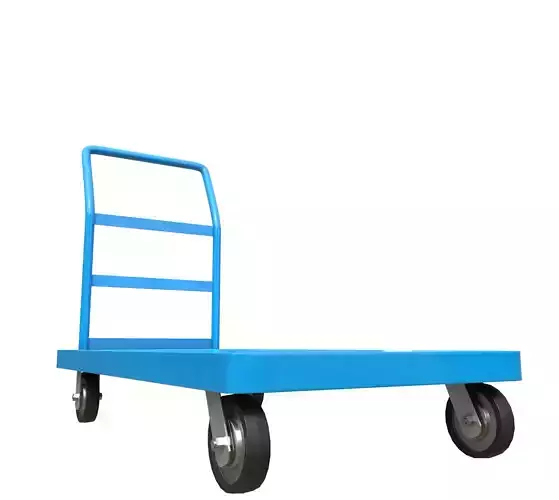 SteelCart Painted blue Low-poly 3D model