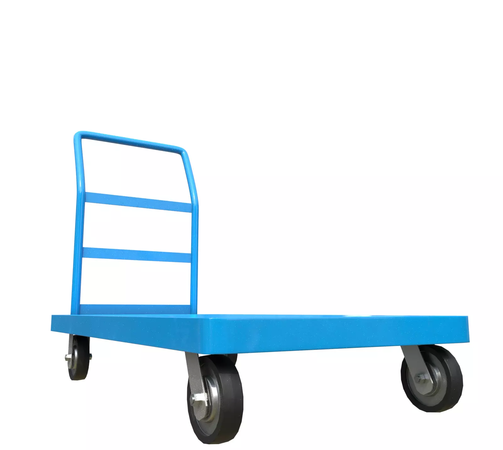 SteelCart Painted blue Low-poly 3D model_0