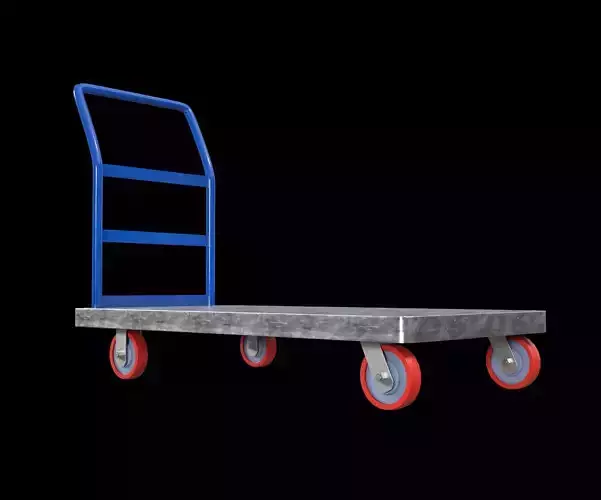Steel Cart Photorealistic Low-poly 3D model