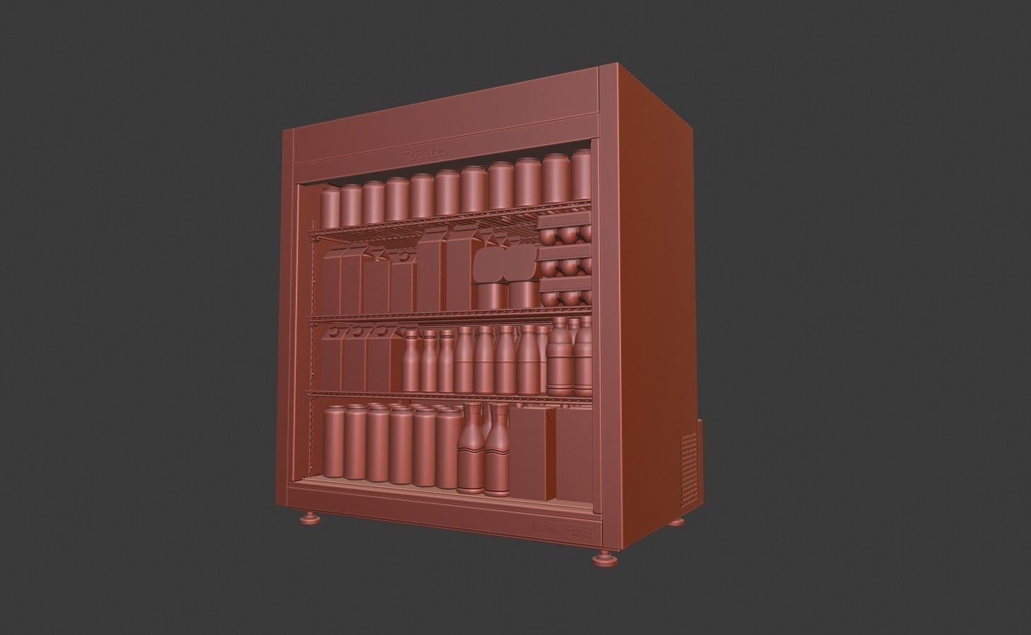 True  Countertop Refrigerator 3D model_9