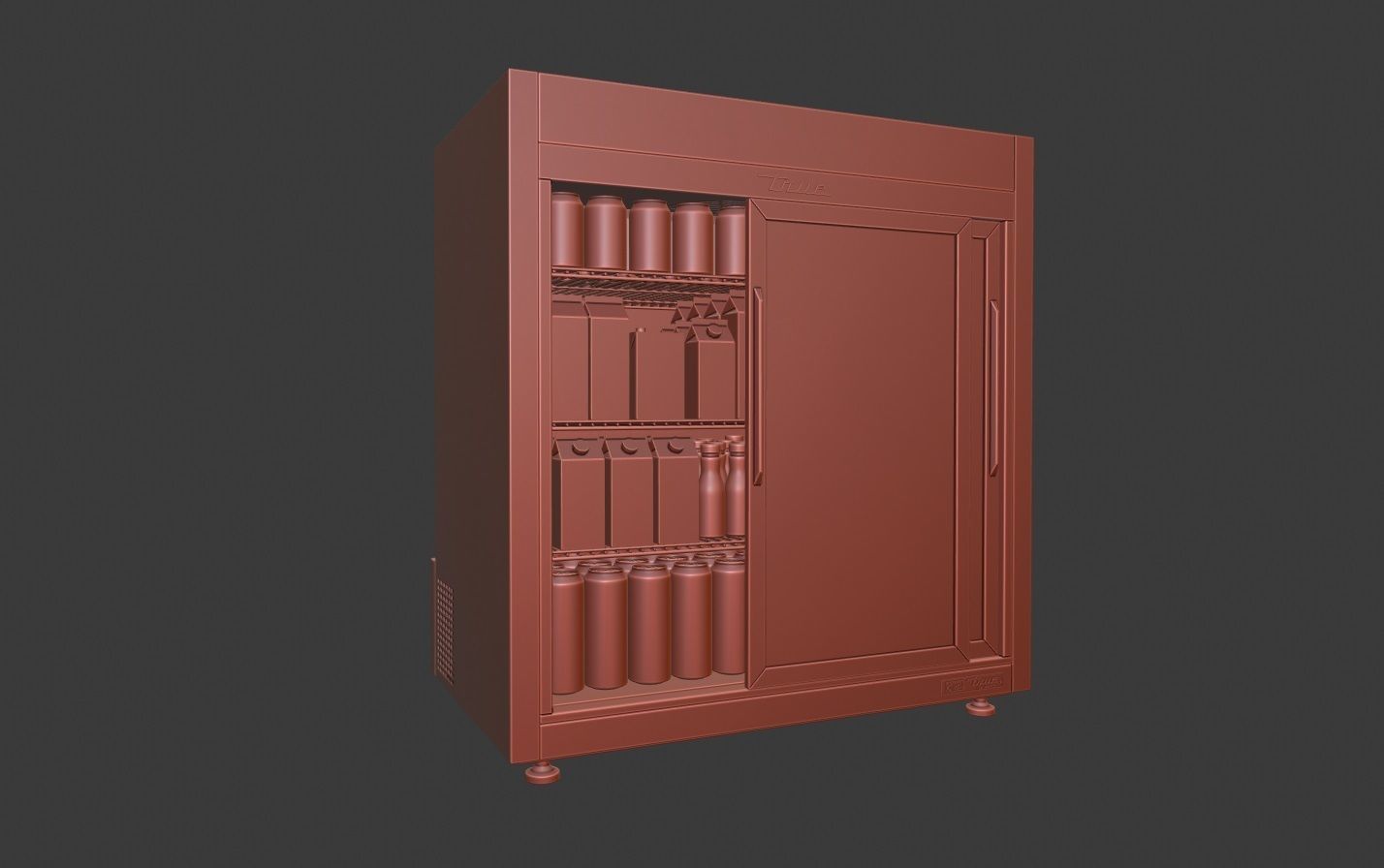 True  Countertop Refrigerator 3D model_8