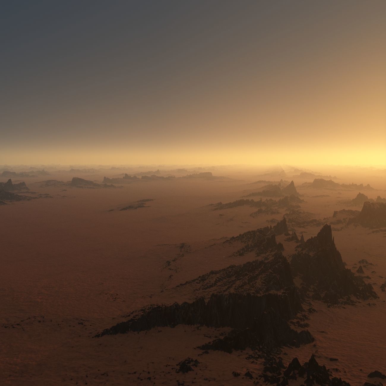 Martian desert terrain sci-fi environment parametric landscape 3D model_8