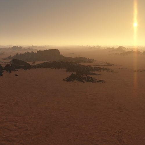 Martian desert terrain sci-fi environment parametric landscape 3D model