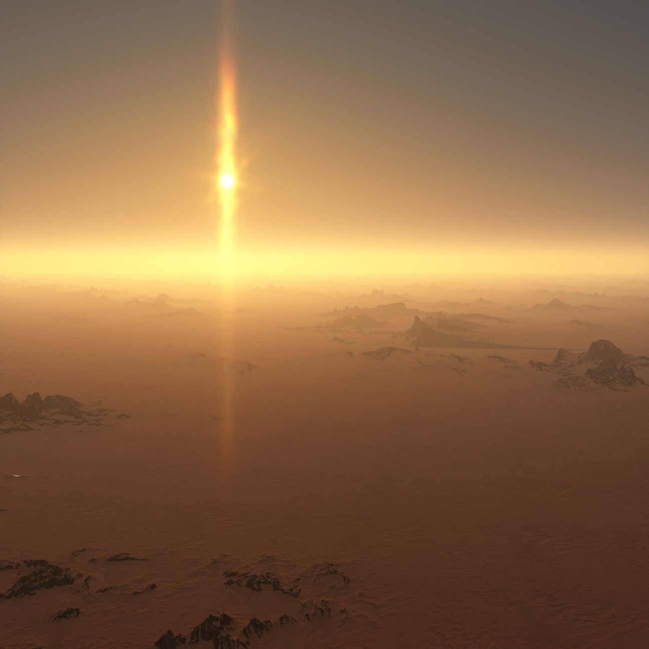 Martian desert terrain sci-fi environment parametric landscape 3D model_7