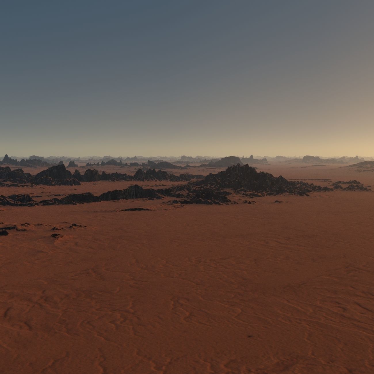 Martian desert terrain sci-fi environment parametric landscape 3D model_9