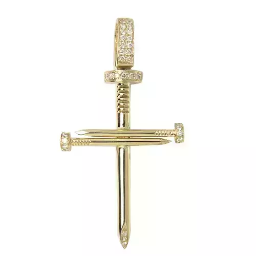 Cross Nail Diamond Pendant 