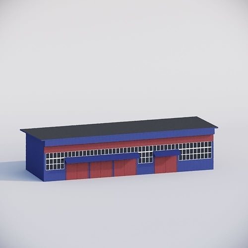 Rapair shops low poly Low-poly 3D model