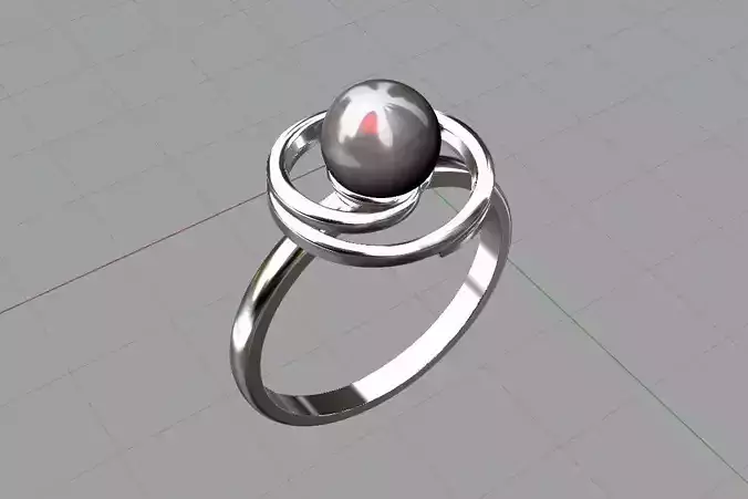 In Ian ring earring and pendant with pearl 