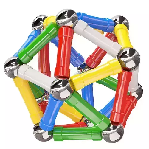 magnet multi-color magnetic tetrahedron toy 3D model