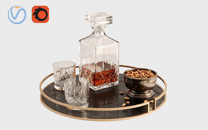 Tray whiskey props 3D model