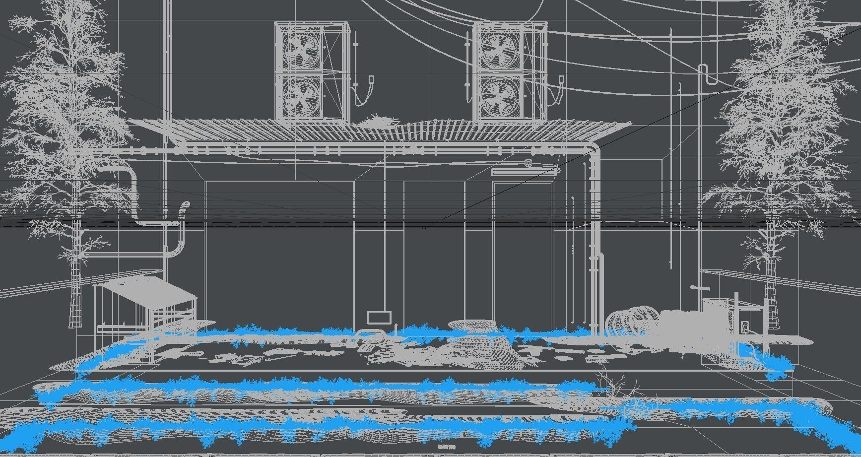 Hong Kong alley Low-poly 3D model_1