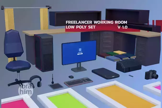 freelancer working room models set