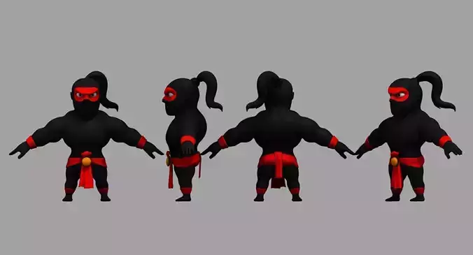 ninja cartoon character 3d model