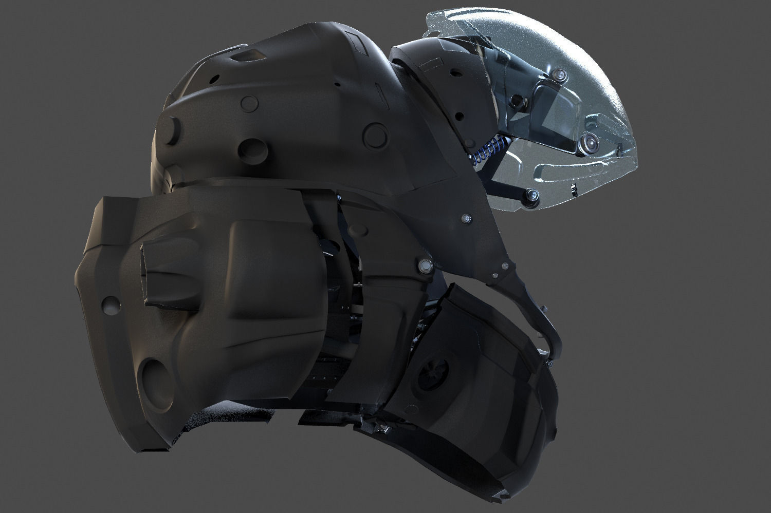 Helmet futuristic 3D model_44