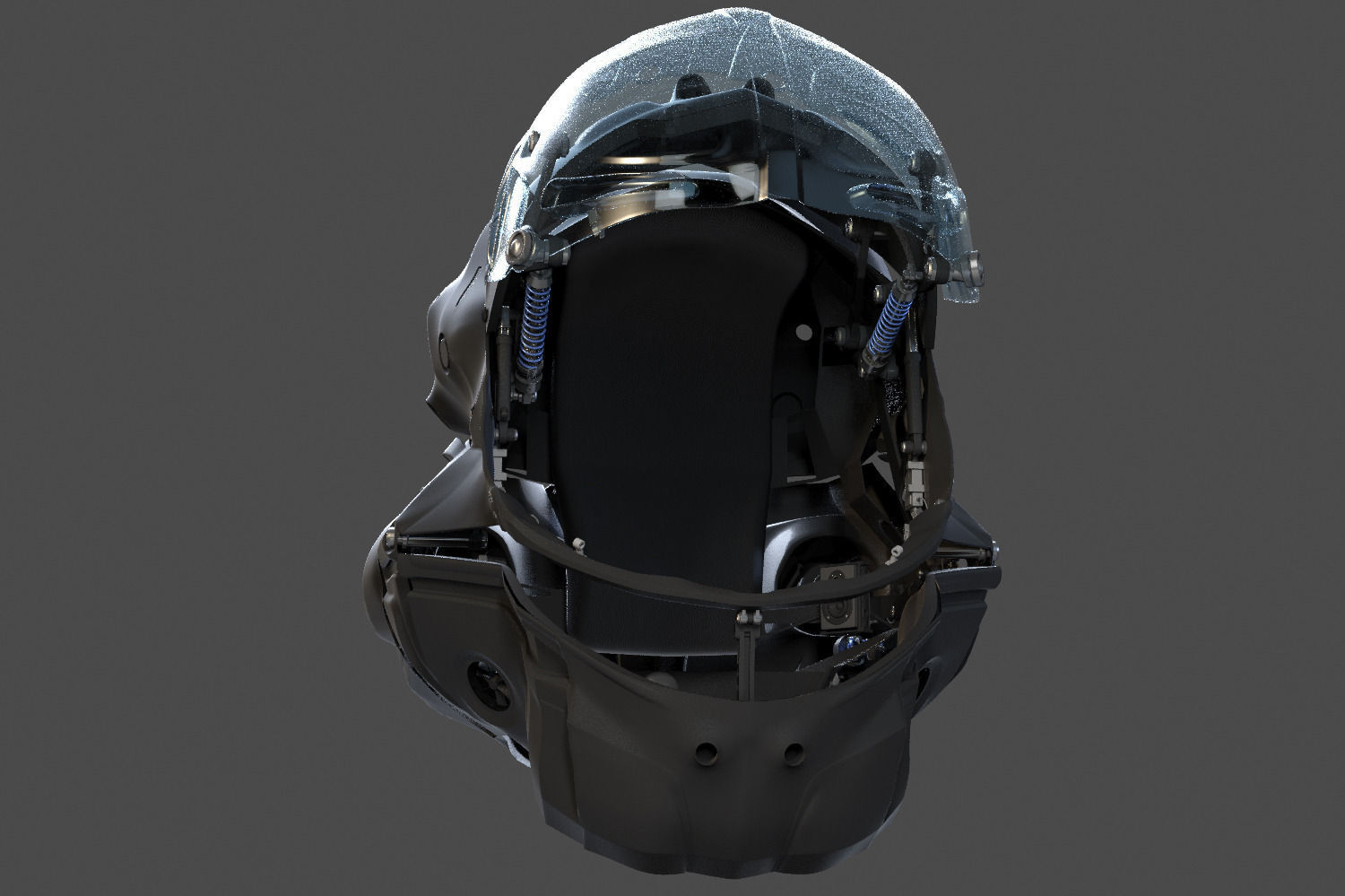 Helmet futuristic 3D model_5