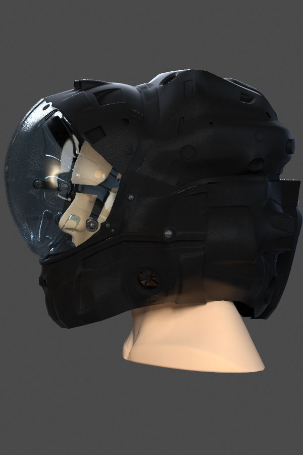 Helmet futuristic 3D model_31