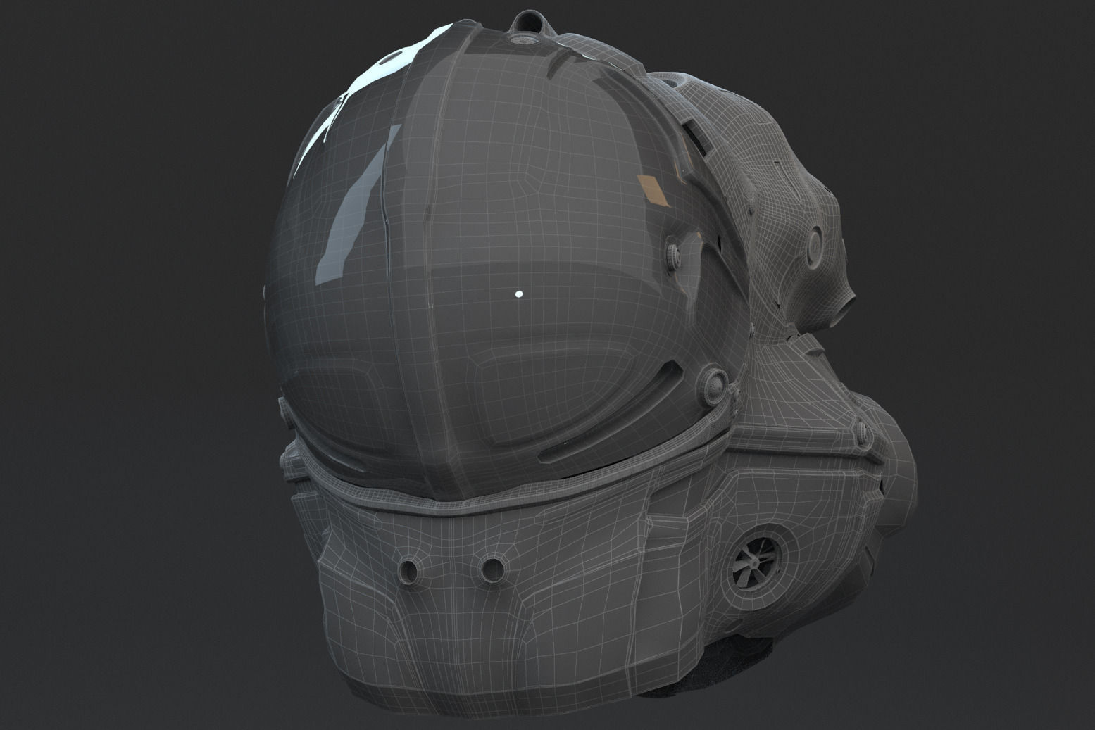Helmet futuristic 3D model_6